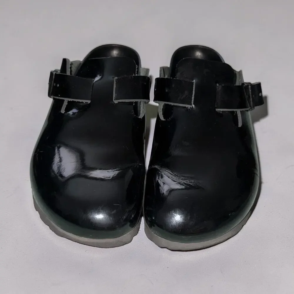 Birkenstock Boston Black Patent Leather Clogs Womens EU 38 US 7-7.5
